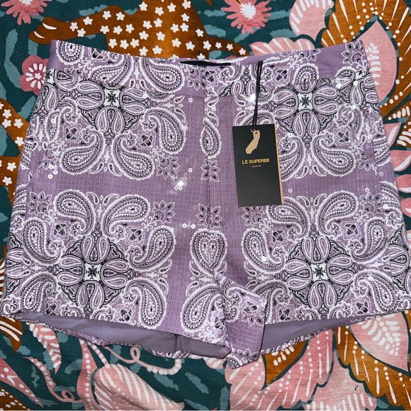 Neiman Marcus BANDANA VIOLETTA SHORTS sz 6 MSRP $265 NWT - Picture 4 of 10